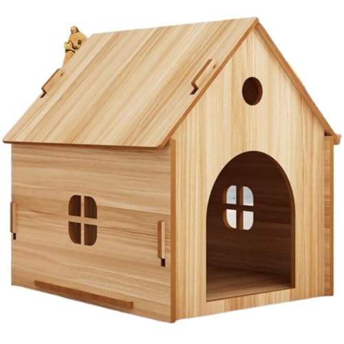 犬ハウス 犬小屋 猫ハウス 窓付きペットハウス Tasydi かわいい 猫舍 犬舎 組み立て簡単 犬用 猫用 室内 ・ 屋外兼用 (40*39*45CM,A)