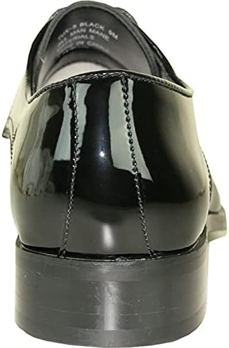 VANGELO Men Tuxedo Shoe Tux-5 Fashion Square Toe for Wedding Formal Event Black Patent (14 D(M) US) | Image 2