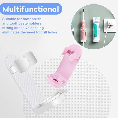 DOETYD 2 Packs Toothbrush Holder Electric Toothbrush Holder Wall Mounted Toothbrush Storage with Adhesive Plastic Electric Toothbrush Stand for Bathroom Wall White - Cosy Home Interiors DOETYD 2 Packs Toothbrush Holder Electric Toothbrush Holder Wall Mounted Toothbrush Storage with Adhesive Plastic Electric Toothbrush Stand for Bathroom Wall White - Image 3