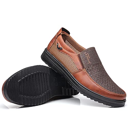 COSIDRAM Mens Loafer Casual Shoes Comfort Breathable Mesh Summer Brown 10.5 by COSIDRAM - Used condition - Image 7