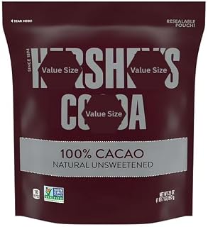 HERSHEE, Natural Unsweetened Cocoa, 23 Oz with Spoon - New Packaging