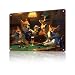 GJXFTPTTBD Dogs Metal tin sign Dogs Playing Pool Wall Decor dog Playing Billiards Wall Art Home Coffee Bar Games Room 12 * 8in