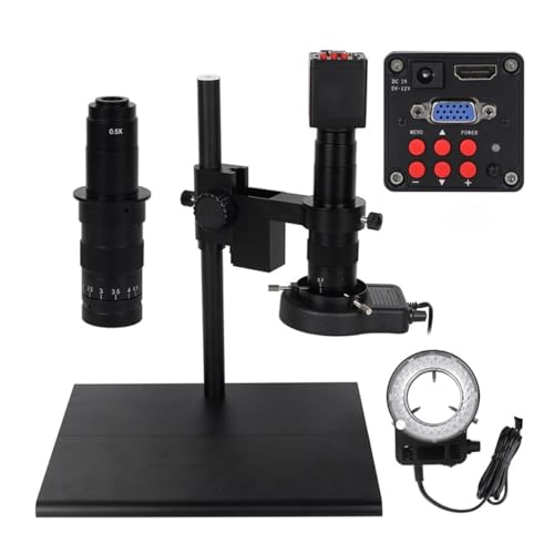 顕微鏡キット HDMI 13MP 38MP産業用ビデオ顕微鏡カメラセット18.0x C-レンズのマウント 顕微鏡レンズアダプター(16MP HDMI VGA)