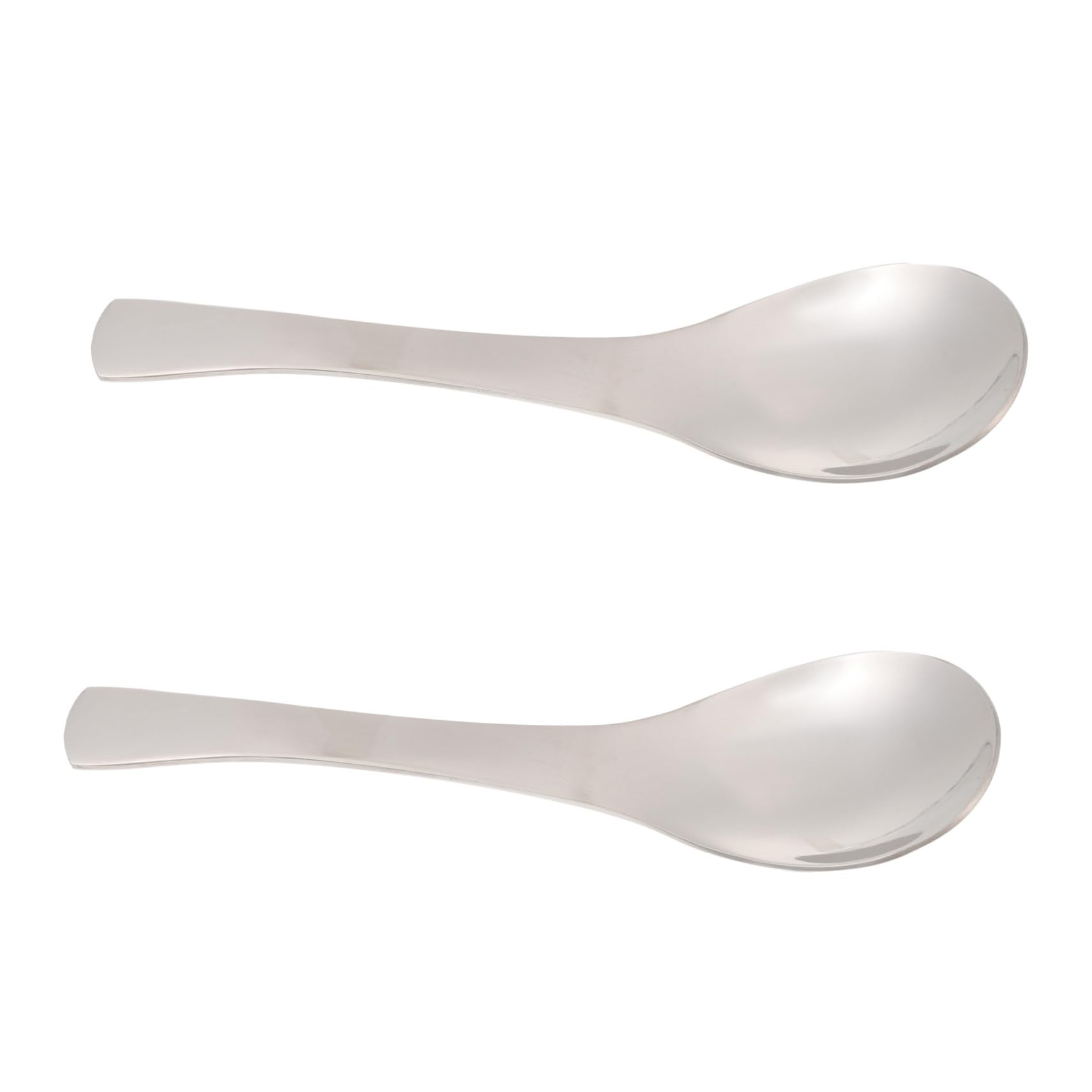 CIYODO 2pcs 304 Stainless Steel Spoon Japanese Spoon Thick Spoons Kitchen Supplies Pudding Spoon Porridge Spoon Reusable Rice Spoons Food Serving Spoon Dumpling Spoon Dining Spoons Silver