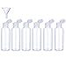 Hotop Transparent Plastic Travel Bottle Set with Small Funnel for Flight, Airport, Holiday (100 ml, White)