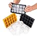 Blumtal Cubiteras para Hielo de Silicona Cuadrada - Cubitera Sin BPA, Hielera de fácil extracción, Molde de silicona, Negro / Mostaza, Cubitos de hielo Medianos de 3,3cm, Meidano (2 x 15)