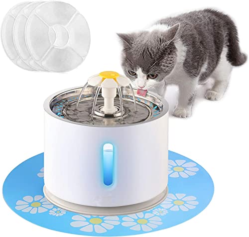 Fuente de agua para gato acero inoxidable 2.4L