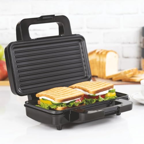 Image of Glen 1000W Grill Jambo Sandwich Maker | Jumbo Non-Stick Grill Plates | Thermostat Controlled Even Cooking | Cool-Touch Handle with Indicator Lights | Vertical Storage | 2-Year Warranty