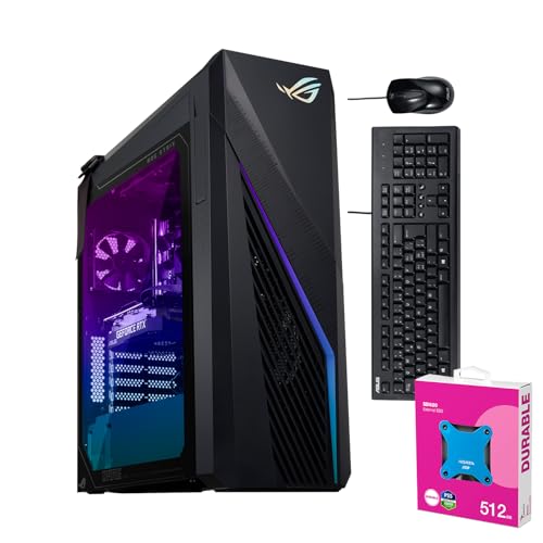 ASUS ROG Strix G16CHR Gaming Desktop, Intel i7-14700KF, NVIDIA GeForce RTX 4070, 64GB DDR5 RAM, 4TB SSD, Liquid Cooler, Wi-Fi 6, Wired Keyboard & Mouse, W11 Pro, A-Data 512GB External SSD