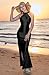 Memoriesea Women's Sexy Satin High Split Sleeveless Backless Party Wedding Maxi Dress Black