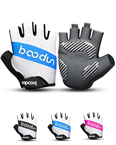 KONVINIT Guantes de Ciclismo Medio Dedo Guantes Bicicleta Montaña Verano Guantes para Hombres Mujeres Antideslizante Transpirable para al Aire Libre de Ciclismo Azul XL