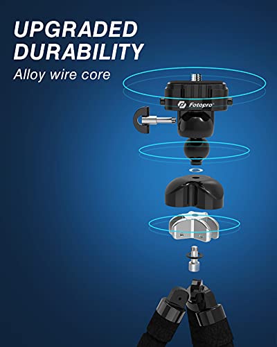 Tripod For Iphone 13/13 Pro Max /13 Mini, Fotopro Flexible Tripod Stand With Remote, Selfie Stick Stand Adjustable Smartphone Mini Tripod Stand For Action Camera #TOP1
