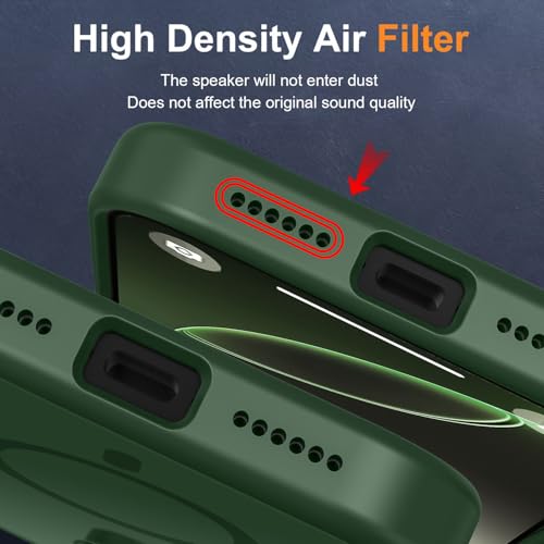 Image of MOCCA Magnetic Shockproof for iPhone 16 Pro Case,Midnight Green | 16ft Drop Tested | Compatible with MagSafe | Anti-Slip Matte Finish | Raised Camera & Screen Lip | Ultra-Slim Design