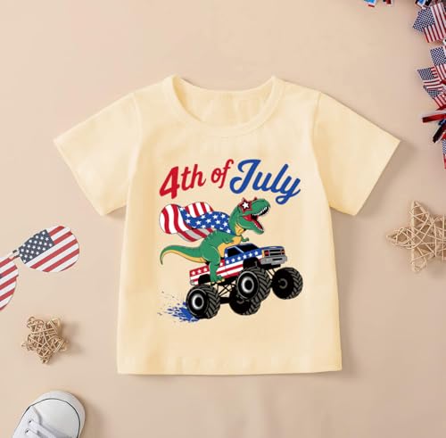 Image of Mrocioa Toddler Boy Summer Clothes 4th of July T Shirt American Flag Shorts Set Girl Stars Stripes Outfit