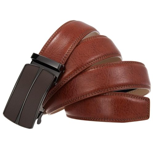 Belt for Men Genuine Leather Automatic Ratchet Buckle3