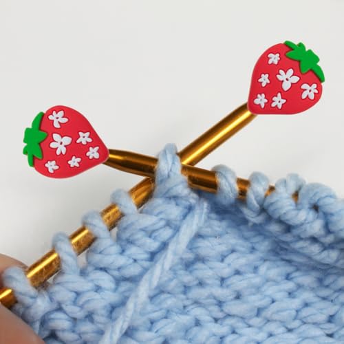 Image of Capiant 10 Pack Cute Fruit Knitting Needle Point Protectors, Knitting Needle Stoppers, Silicone Needle Point Protectors Knitting Accessories and Supplies Knitting Tools