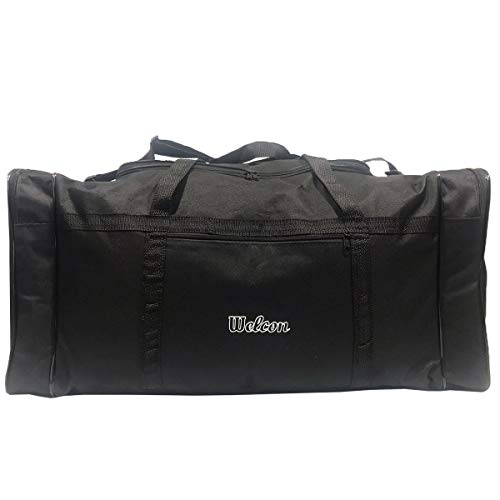 Welcon Bolsa de Viagem Super Grande Reforçada com 4 Compartimentos e Alças Ajustáveis Preta