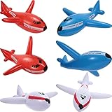 6 Pieces Inflatable Airplanes Aircraft Inflates Plane Inflated Toys for Kids Birthday Shower Party Decoration Supplies