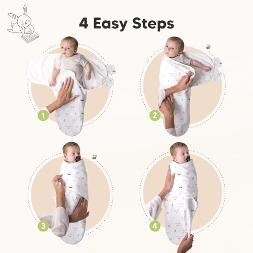Image of 3-Pack Organic Baby Swaddle Sleep Sacks - Swaddles for Newborns, Infant 0-3 Months, Baby Girls, Boys, Soft & Snug Newborn Sleep Sack, Nursery Swaddling Blankets (Nordic, XS)