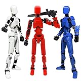 Generic T13 Action Figure, 3D Titan 13 Printing Multi-Joint Mobile Robot, Desktop Decoration, Full-Body Mechanical Moving Toys, Valentine's Gift for Him (Red+Blue+White)