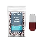 PurecapsUSA - 1,000 Size 00 Fillable Scarlet Red/White Empty Gelatin Capsules