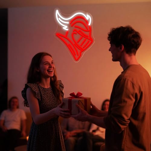 Image of University Neon Sign for Wall Decor University Football Team Logo Led Neon Sign for Man Cave Birthday Gifts for Fans Dimmable Led Neon Light for Party Club Bar Dorm Decor Size12.9 * 10.3In(P128)