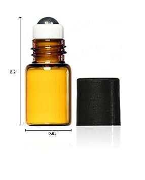 WOIWO 5 PCS Amber Empty Brown Glass Roll-on Bottles With Stainless Steel Roller Balls And Black Cap For Essential Oil Perfumes Lip Balms 5 ML