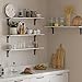 DINZI LVJ Long Wall Shelves, 39.4Inch Wall Mounted Shelves Set of 2, Extra Large Floating Storage Ledges with Sturdy Metal Brackets for Living Room, Bathroom, Bedroom, Kitchen, White
