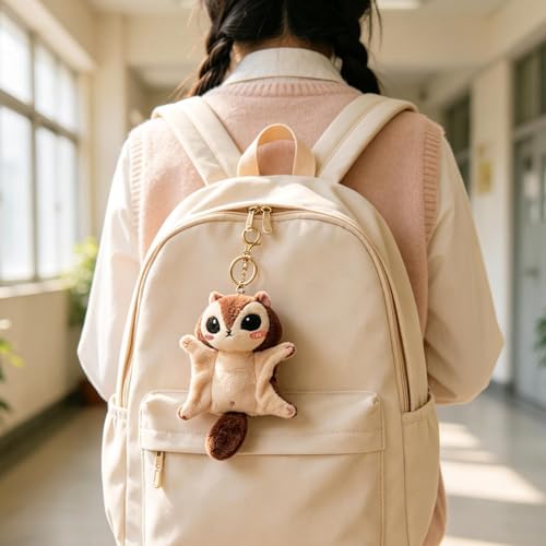 Porte-clés écureuil de 10 cm en velours doux pour décoration de sac