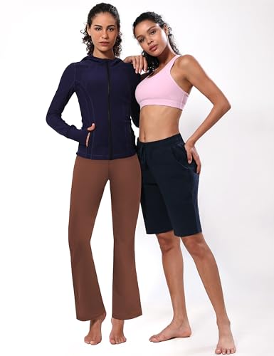 Image of BUBBLELIME 29 inch /31 inch /33 inch /35 inch /37 inch 3 Styles Women's High Waist Bootcut Yoga Pants Basic /Side Pockets Tummy Control Workout Flared