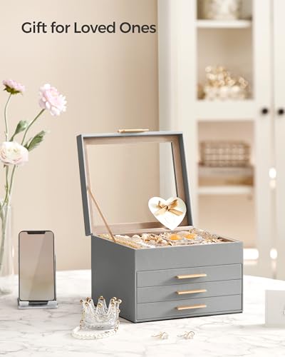 Songmics UJBC173G01 Jewelry Box With Glass Lid thumb #1