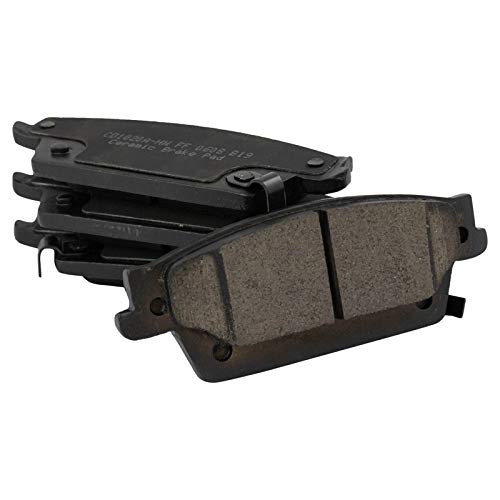Image of TRQ Rear Brake Pad & Rotor Kit, with Chemical Kit Parking Brake Shoe Set Ceramic Compatible with 2004-2009 Cadillac SRX