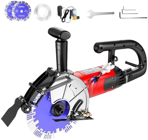 High Power 2800W Handheld Concrete Slotting Machine, Dual Spray Water Outlet, Efficient Wall Chaser for Marble, Granite, Stone Cutting – Professional Tool for Precision Work