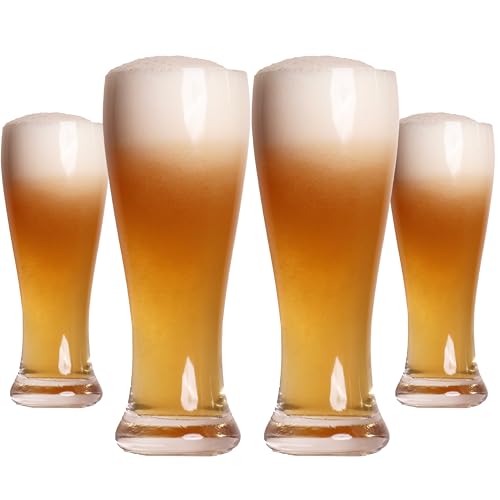 Image of Sipologie Hefeweizen Beer Glass 350Ml, Set of 4- Authentic German Wheat Beer Experience, Great for Gifting Beer Mug Or Glass, Transparent
