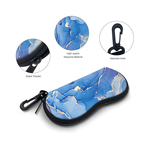 Image of Sunglasses Soft Case with Carabiner Ultra Light Neoprene Zipper Glasses Case