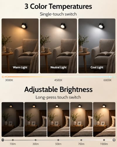 Rechargeable Wall Sconces with Remote 3 pk DROPS TO - image 5
