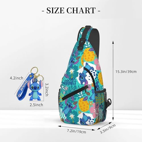 Crossbody Bags for Men, Cartoon Sling Bag, Cute Casual Chest Bags, Adjustable Strap Travel Shoulder Bag for Running Work and Outdoors2