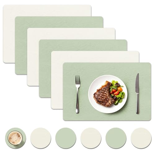 Set de table double face bicolore en similicuir premium durable