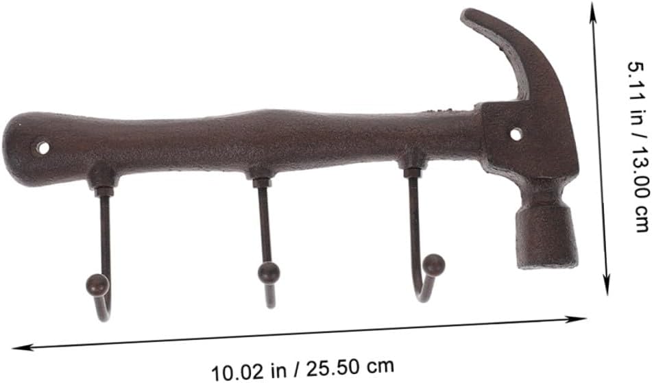 Ciieeo Vintage Industrial Iron Coat Hooks 2pcs Hammer Shape Wall Mount Garment Rack with Screws for Entryway and Home Organization