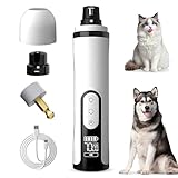 Movued Upgrade Dog Cat Nail Grinder Cordless with LED Light & 3 Speeds, Dog Cat Nail Trimmer with 2000mAh Long-Lasting Battery for Thick Nails (1+1*Replacement Head)