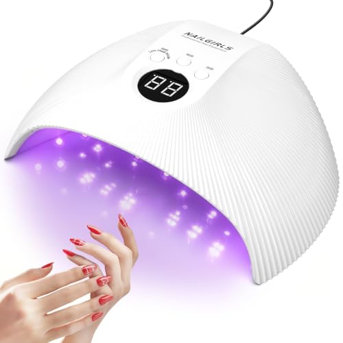 NAILGIRLS 75W Nagellampe für Gelnägel, UV LED Lampe Nägel, 30/60/99s Timer, Auto-Sensor und LCD-Display, UV Lampe für Gelnägel, Nageltrockner, für Zuhause und Salon, Geschenk für Frauen