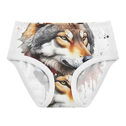 Cotton Toddler Underwear Floral Cool Wolf Animals White Little Girl Panties Colorful Briefs Girls Undies 2t