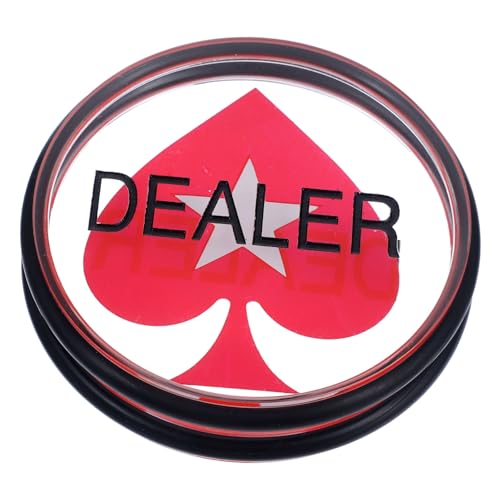 POPETPOP 大号アクリルディーラーボタン ポーカーチップ用庄家位牌 耐久性 明るいカラー カジノやホームポーカーナイト向けゲームトー