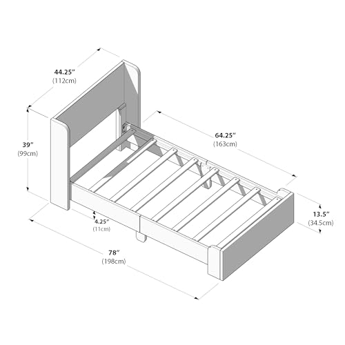 Max-Lily-Upholstered-Twin-Bed-Frame-with-Rectangular-Headboard-Upholstered-Platform-Bed-for-Kids-No-Box-Spring-Needed-Easy-Assembly-Green Max Lily Upholstered Twin Bed Frame with Rectangular Headboard Upholstered Platform Bed for Kids No Box Spring Needed Easy Assembly Green