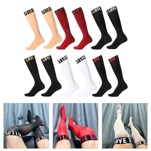 Sock,Men's Business Dress Socks Nylon Silk Letter Patchwork Oil Glossy Long Tube Stockings for Office and Formal Wear2