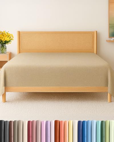 Twin XL Flat Sheet - College Dorm Room - Top Flat Sheet - Heathered Tan