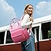 LOVEVOOK Gradient Laptop Backpack for Women,15.6 Inch Work Computer Bakcpack Purse Laptop Bag With Anti-Theft Pocket,Waterproof Carry on Teacher College Backpack for Travel,Pink-White