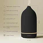 Vitruvi Stone Diffuser, Ceramic Ultrasonic Essential Oil Diffuser for Aromatherapy | Ceramic Diffuser, Diffusers for Home, Oil Diffuser, Room Decor | Black, 90ml Capacity - Image 2