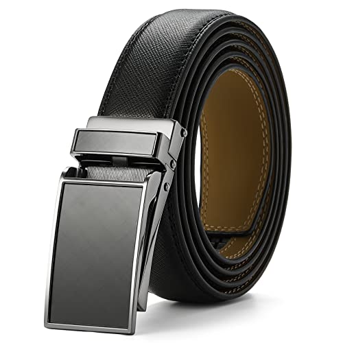 Men's Belt, Leather Ratchet Belt For Men's Dress 3.0cm,1 1/8