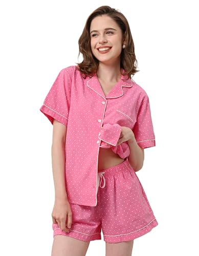 Image of NAP BOUND 100% Cotton Pajamas for Women 2 Piece PJs Set Long Sleeve Button Down Breathable Woven Sleepwear Loungewear XS-XXL
